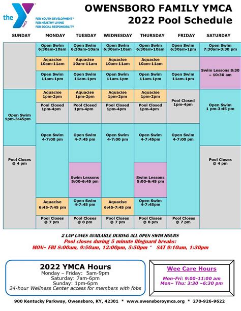 Ymca Calendar Schedule - Heddi Brandie