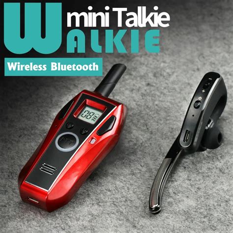 MINI Walkie Talkie Handheld Bluetooth Headset Wireless Earphone Small ...