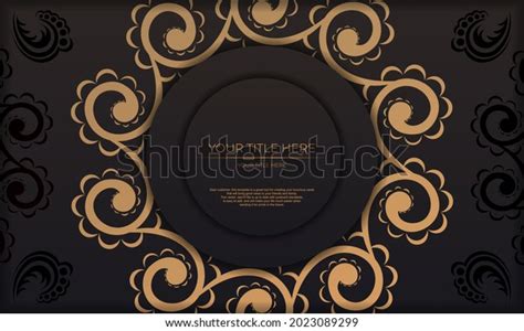 Black Template Banner Gorgeous Vector Patterns Stock Vector (Royalty ...