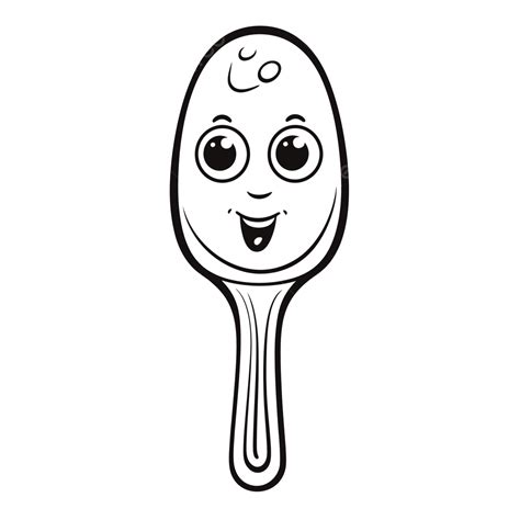 Spoon Shaped Illustration Accompanied By Smiley Eyes Outline Sketch Drawing Vector, Wing Drawing ...