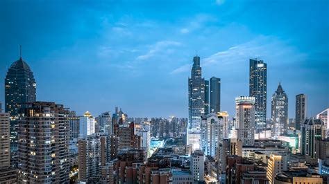 Premium Photo | Aerial photography wuxi city buildings skyline night view