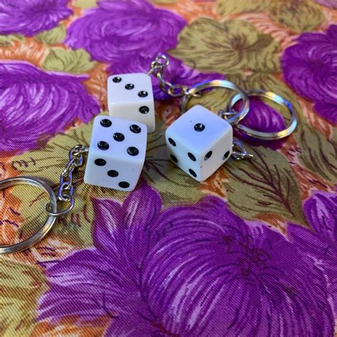 Single Classic Retro Dice Keychain *sold Individually *deadstock *nos | Boardwalk Vintage