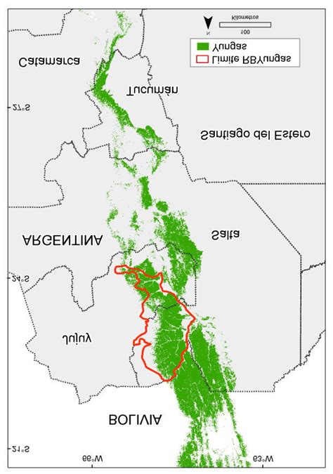 Figura 1. Distribución de las Yungas en Argentina y Sur de Bolivia y ...