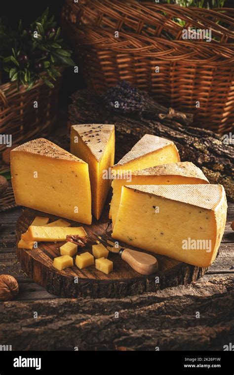 Homemade aged cheese Stock Photo - Alamy