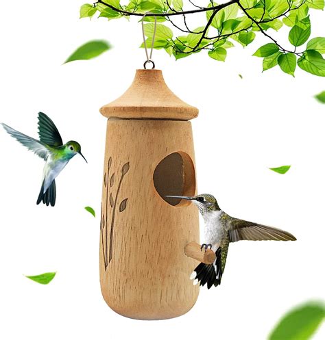 Hummingbird House for Outside Hanging,Wooden Humming Bird Houses for ...