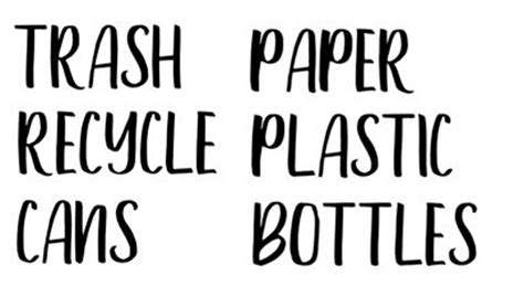 Garbage Can Labels // Trash Can Labels // Trash Receptacle - Etsy