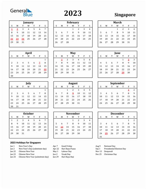 2023 Calendar With Holidays Singapore – Get Calendar 2023 Update