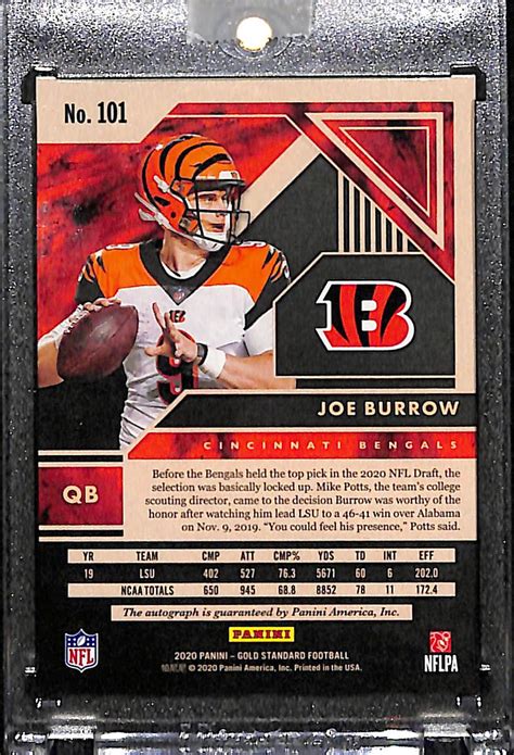 Lot Detail - 2020 Panini Gold Standard Joe Burrow Autograph SSP Rookie ...