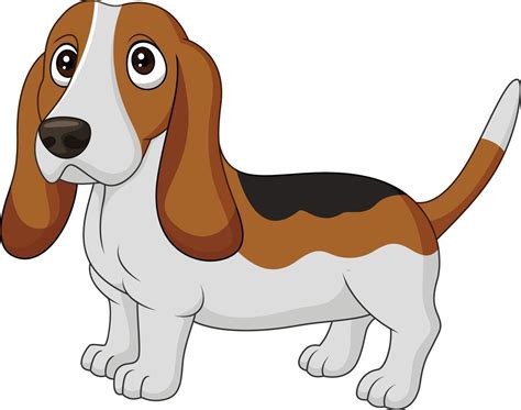 Cartoon dog Basset Hound isolated on white background 8733482 Vector Art at Vecteezy