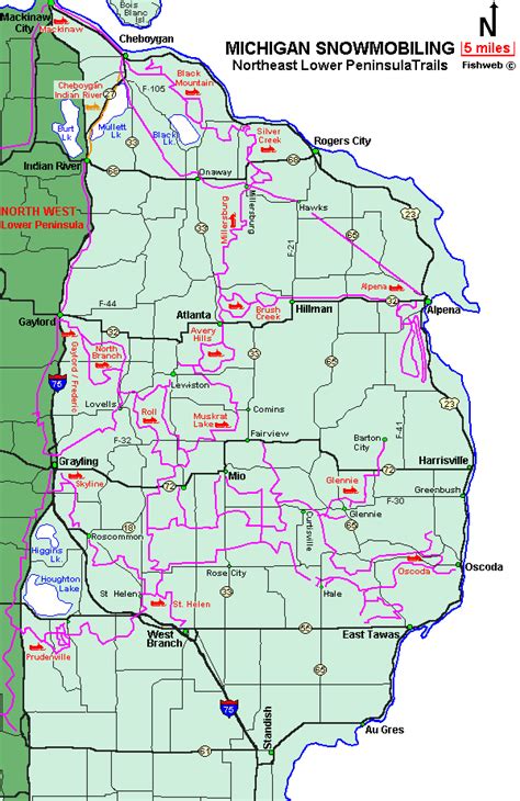 Michigan Snowmobile Trail Map – Map Of The Usa With State Names