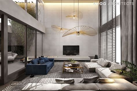 A Luxury Apartment with a Double Height Ceiling | Luxury living room ...