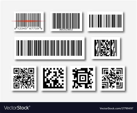 Bar and qr code sticker set Royalty Free Vector Image