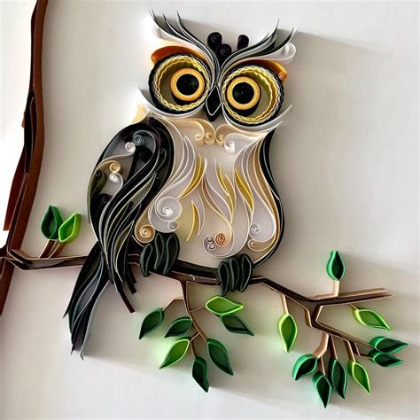 Quilled Paper Art Owl Quilling Wall Art Owl Animal Home | Etsy