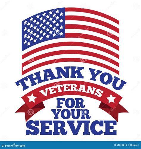 Veterans Day Thank You Design Stock Vector - Illustration of concept, blue: 61315215