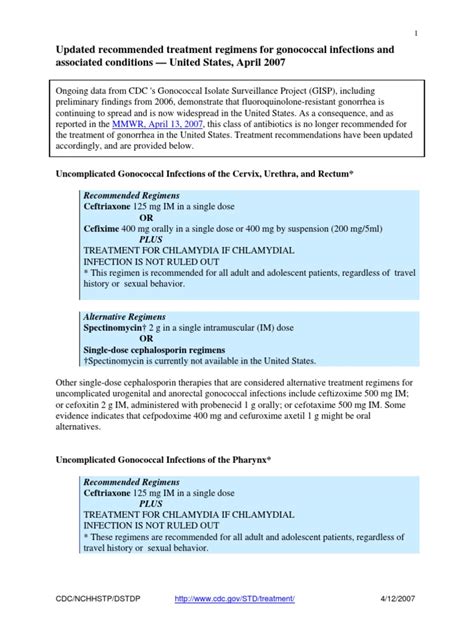 Updated Recommended Treatment Regimens For Gonococcal Infections and ...