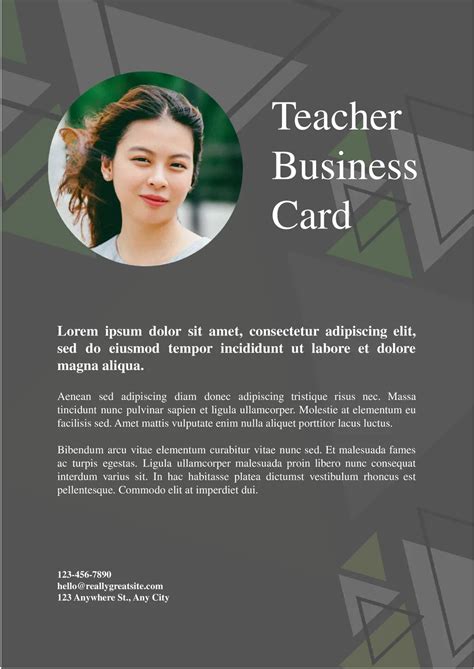 Free Teacher Business Card Template For Google Docs