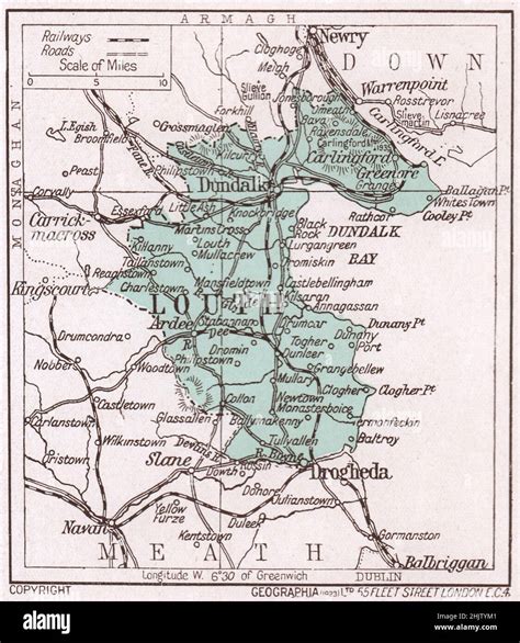 Map of Co. Louth. County Louth (1913 Stock Photo - Alamy