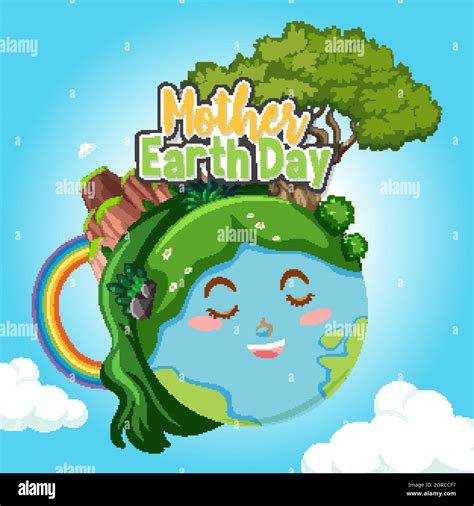 Poster design for mother earth day with happy earth in background Stock Vector Image & Art - Alamy