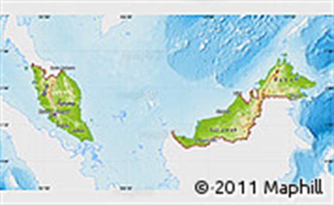 Physical Map of Malaysia