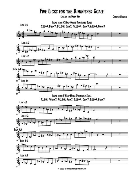 Lick of the Week #6 - Five Useful Licks from the Diminished Scale (Part ...