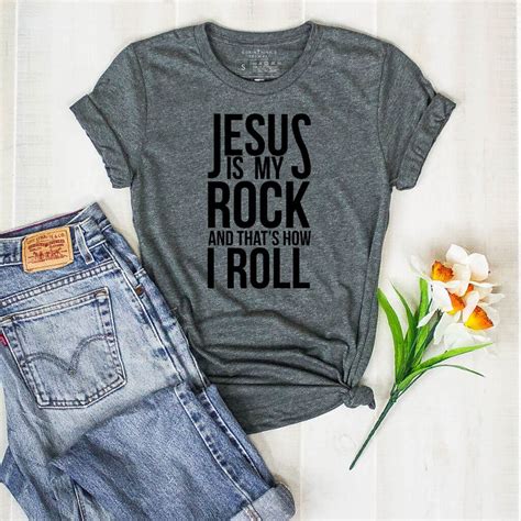 Christian Apparel | Jesus Is My Rock Shirt - Corinthian's Corner