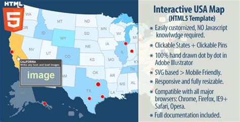 Interactive USA Map v2.0.2 - HTML5 » Premium Scripts, Plugins & Mobile