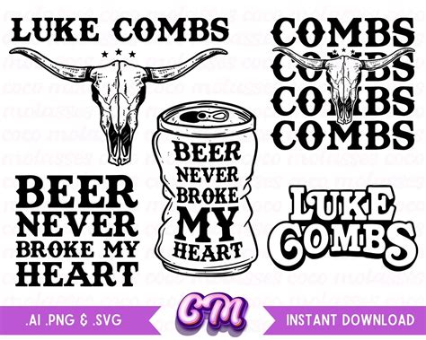 Luke Combs Country Music SVG Bundle Instant Download SVG PNG - Etsy