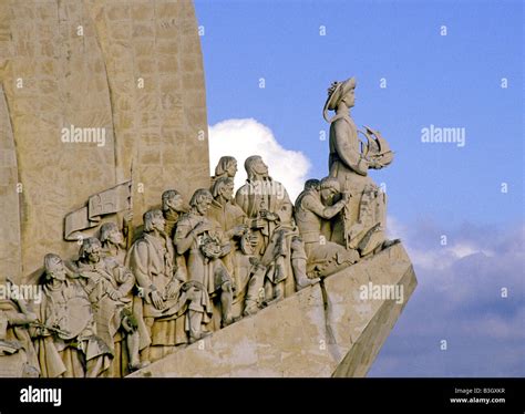 Visitors in front of The Monument to Henry The Navigator also called ...