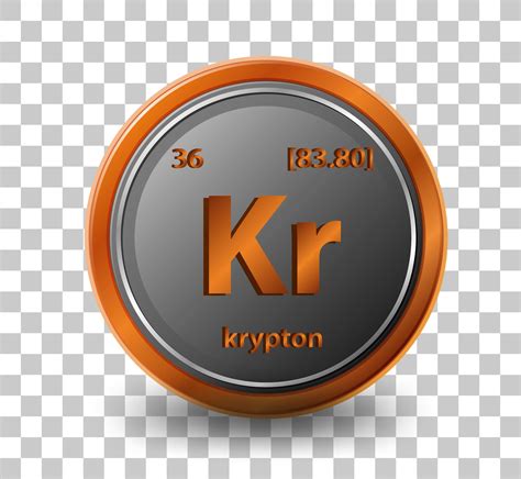 Krypton chemical element. Chemical symbol with atomic number and atomic mass. 1858644 Vector Art ...