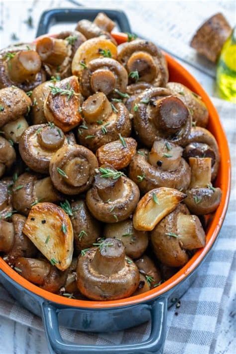 Healthy Garlic Oven Roasted Mushrooms Recipe - Healthy Fitness Meals