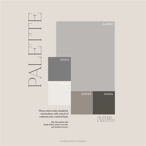 Neutral Grey Minimalist Color Palette | Color palette, Business colors, Typography design