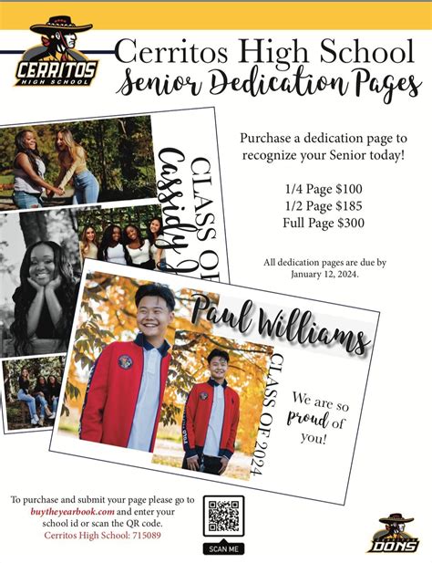 Buy Now: Senior Yearbook Dedication Pages | Cerritos High School