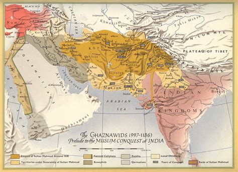 The Empire of Sultan Mahmud of Ghazni, c.1030 | Map, Historical maps, History