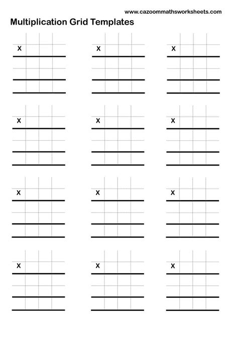 Printable Multiplication Grid Method – PrintableMultiplication.com