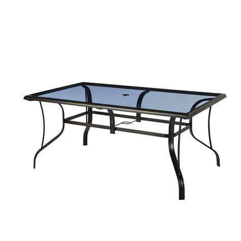 Hampton Bay Statesville Rectangular Glass Patio Dining Table-FTM70512 - The Home Depot