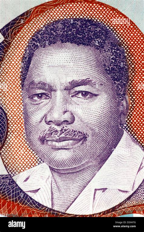 Ali Hassan Mwinyi (born 1925) on 20 Shilingi 1987 Banknote from Tanzania. President of Tanzania ...