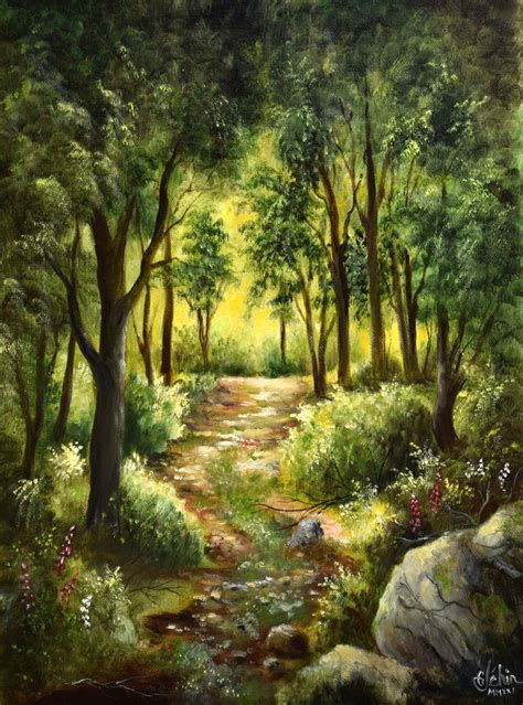 Lumière dans la forêt. | Dessin paysage forêt, Peinture paysage, Amenagement jardin