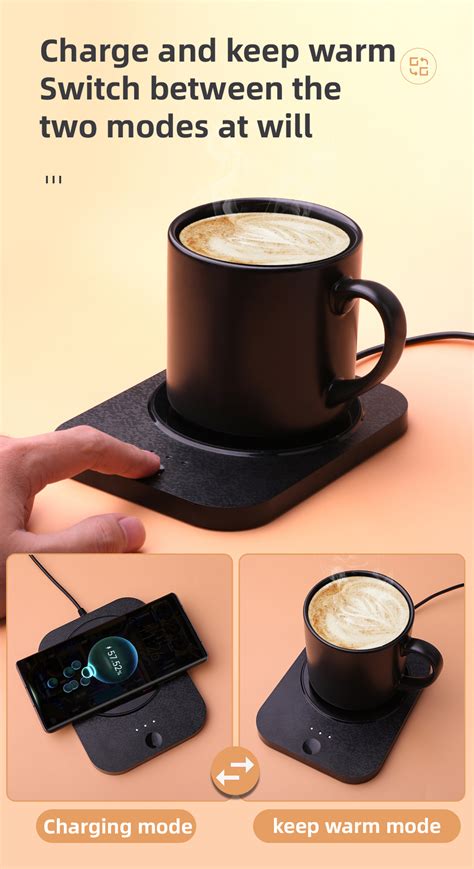 Temperature Control Self Heating Electric Mug Coffee Heater Cup 55 Degree Ceramic Smart Mug ...