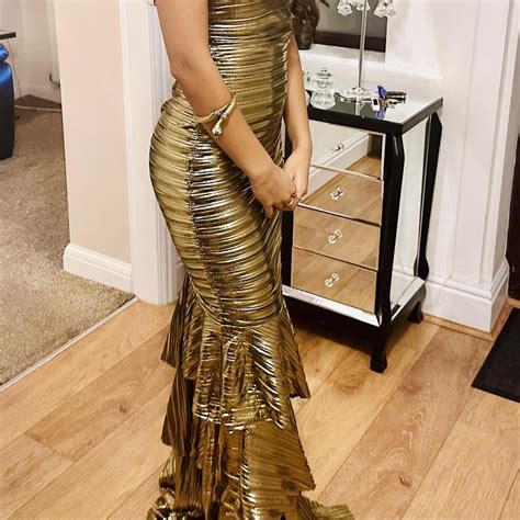 Gold full length metallic dress. Looks stunning on.... - Depop