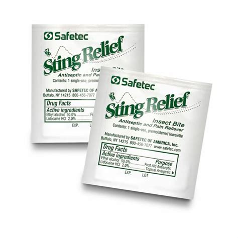 Sting Relief Wipes For Insect Bites & Stings | Safetec