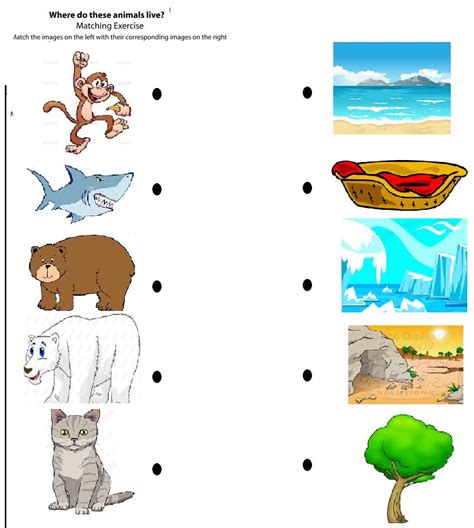 January preschool worksheets, Animal habitats, Preschool activity