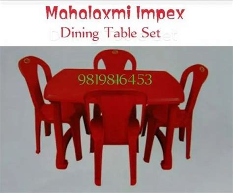 Brown Plastic Red Dining Table set of 4 at Rs 2000/set in Mumbai | ID ...