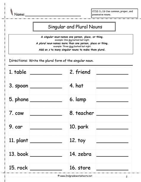 20 Plurals Worksheet 3rd Grade | Desalas Template