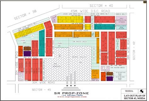 Layout Plan of Noida Sector-43 HD Map