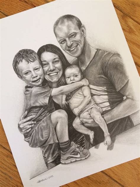 CUSTOM Family Portrait 8x10 Pencil Drawing From your | Etsy in 2024 | Pencil drawings, Custom ...