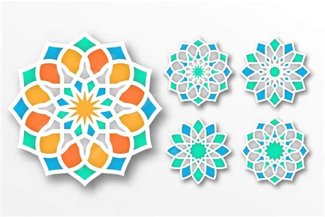 Premium Vector | Paper flower of islamic geometric ornament Islamic decoration Ramadan Kareem