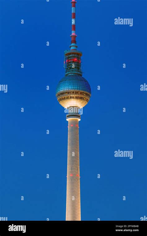 The TV Tower in Berlin by night Stock Photo - Alamy