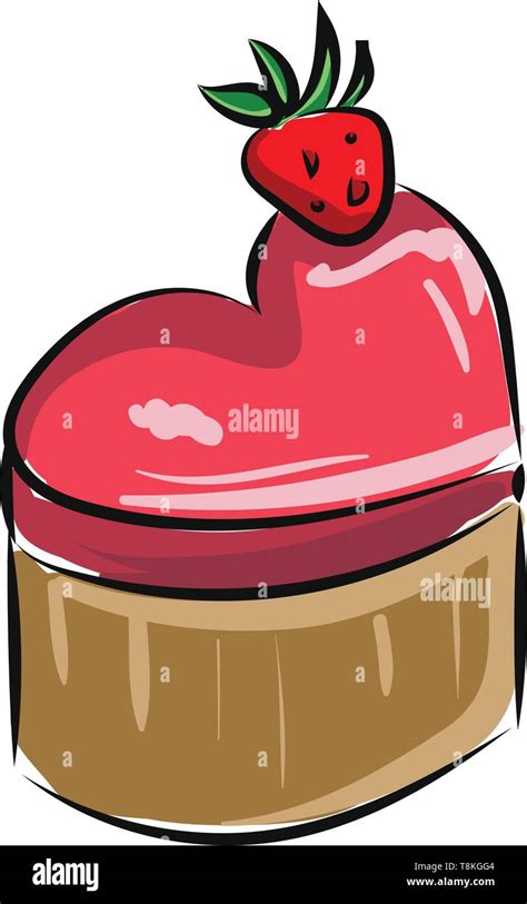 It a small round cake with icing on top., vector, color drawing or illustration Stock Vector ...