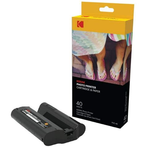 Kodak Dock & Wi-Fi Photo Printer Cartridge Refill & Photo Paper (40 ...