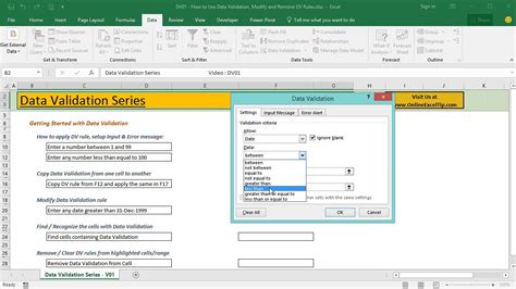 How to Use Data Validation in Excel - Part 01 - YouTube